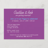 Las Vegas Bewaar de datum (paarse) Aankondigingskaart (Achterkant)