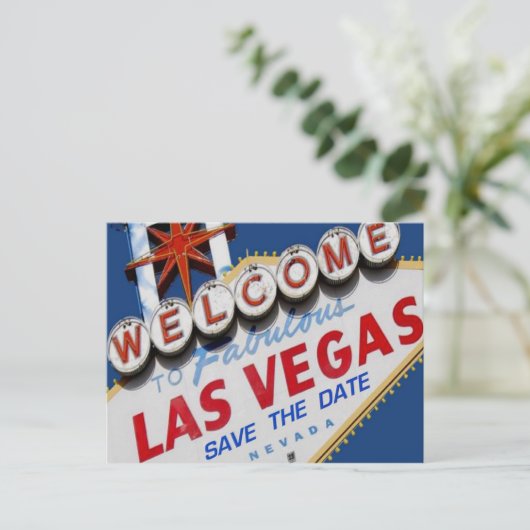 Las Vegas BEWAART HET DATUM Briefkaart (Staand voorkant)