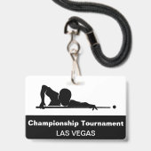 Las Vegas Billiards Budget Event Badge Male Female (Front with Lanyard)