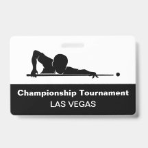Las Vegas Billiards Budget Event Badge Male Female