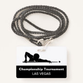 Las Vegas Billiards Budget Event Badge Male Female (Voorkant met draagriem)
