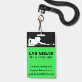 Las Vegas Billiards Theme Bulk Team Name Badges (Front with Lanyard)
