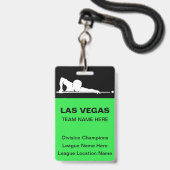 Las Vegas Billiards Theme Bulk Team Name Badges (Front with Lanyard)