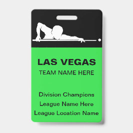 Las Vegas Billiards Theme Bulk Team Name Badges