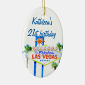 Las Vegas Birthday 21 Keramisch Ornament (Rechts)