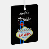 Las Vegas Birthday 21 Pendant Ceramic Ornament (Voorkant Rechts)