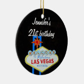 Las Vegas Birthday 21 Pendant Keramisch Ornament (Rechts)