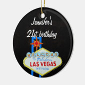 Las Vegas Birthday 21 Pendant Keramisch Ornament (Links)