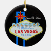 Las Vegas Birthday 21 Pendant Keramisch Ornament (Achterkant)