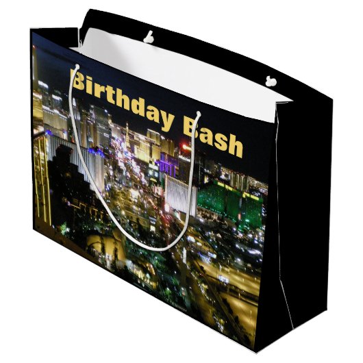 Las Vegas Birthday Bash Strip Groot Cadeauzakje (Achterkant Gekanteld)