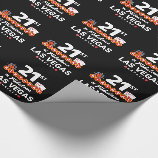 Las Vegas Birthday Party - 21st Birthday In Vegas Cadeaupapier (Hoek)