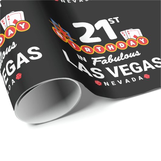 Las Vegas Birthday Party - 21st Birthday In Vegas Cadeaupapier (Rol Hoek)