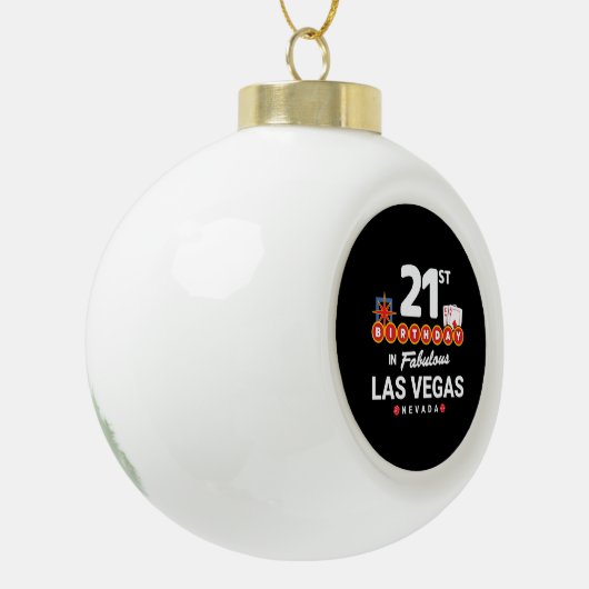 Las Vegas Birthday Party - 21st Birthday in Vegas Keramische Bal Ornament (Links)