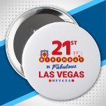Las Vegas Birthday Party - 21st Birthday in Vegas Ronde Button 4,0 Cm<br><div class="desc">Je 21ste verjaardag in Vegas plannen? Dit Welcome to Las Vegas sign stijlontwerp is de perfecte manier voor een 21-jarige om met een verjaardagsfeest in Vegas te vieren! Geweldig voor een meisjesreis of verjaardagseskaders die naar Vegas komen voor een weekendbaan of vakantie. Met "21st Birthday in Fabulous Las Vegas Nevada"...</div>