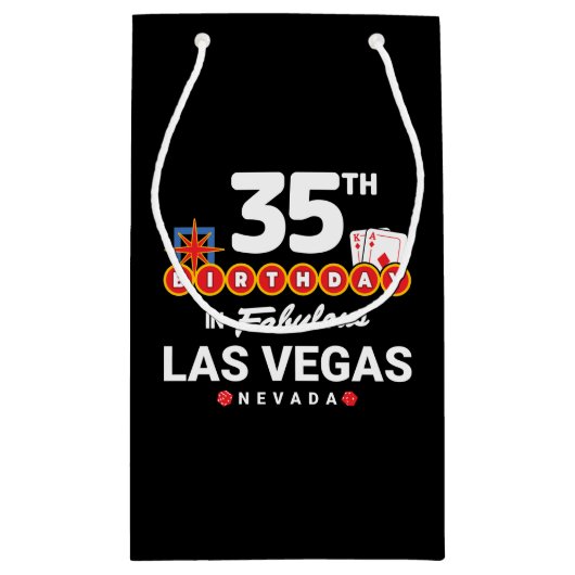 Las Vegas Birthday Party - 35th Birthday In Vegas Klein Cadeauzakje (Achterkant)