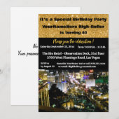 Las Vegas Birthday Party 40th Kaart (Voorkant / Achterkant)