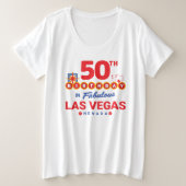Las Vegas Birthday Party - 50th Birthday in Vegas Grote Maat T-shirt (Design voorkant)