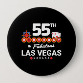 Las Vegas Birthday Party - 55th Birthday in Vegas Ronde Button 4,0 Cm (Voorkant)