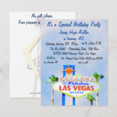  Las Vegas Birthday Party Blue Sky Sign Kaart (Voorkant / Achterkant)