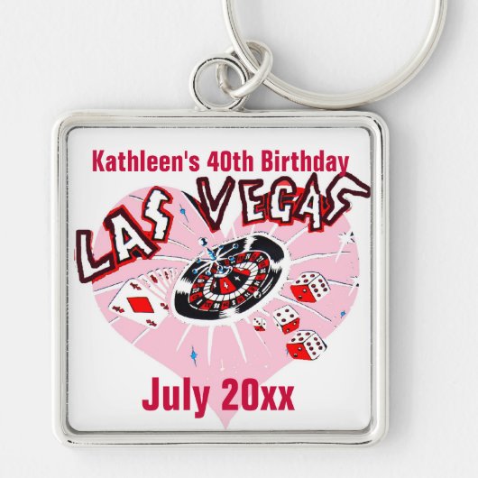 Las Vegas Birthday Party for her Sleutelhanger (Voorkant)