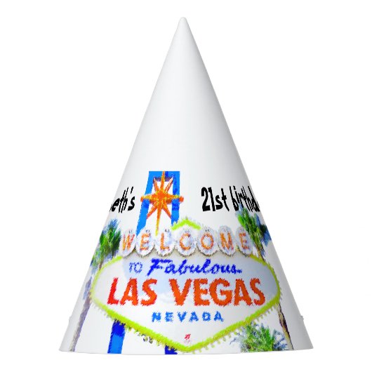 Las Vegas Birthday Party gepersonaliseerd Feesthoedjes (Voorkant)