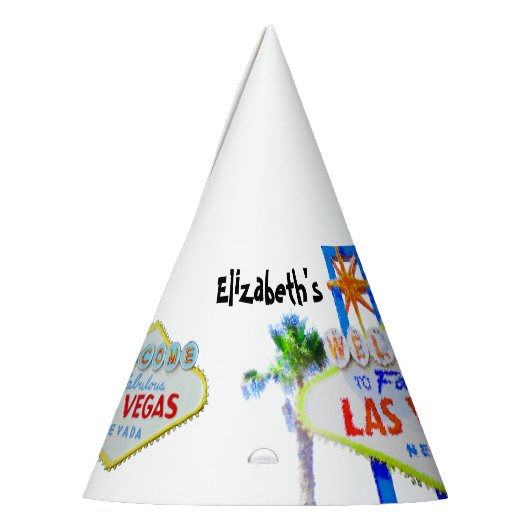 Las Vegas Birthday Party gepersonaliseerd Feesthoedjes (Links)