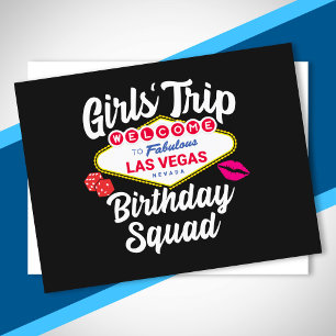 Las Vegas Birthday Party - Girls Trip Bday Squad Briefkaart