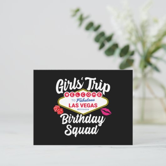 Las Vegas Birthday Party - Girls Trip Bday Squad Briefkaart (Staand voorkant)