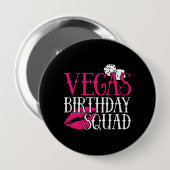 Las Vegas Birthday Party Group Gift Vegas Squad Ronde Button 4,0 Cm (Voorkant /achterkant)