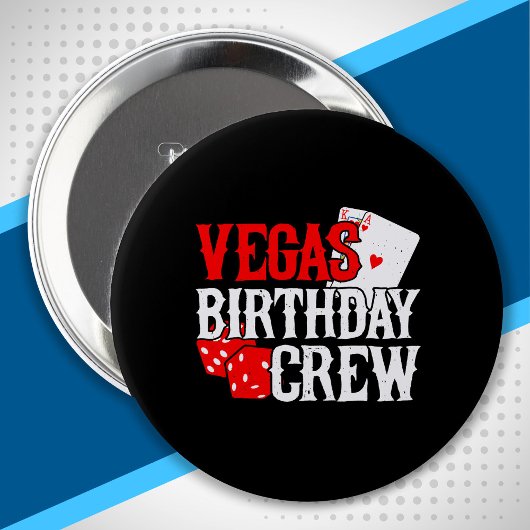 Las Vegas Birthday - Party in Vegas Birthday Crew Ronde Button 4,0 Cm