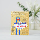 Las Vegas Birthday Party Invitation Kaart (Staand voorkant)