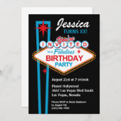 Las Vegas Birthday Party Invitation Kaart (Voorkant / Achterkant)
