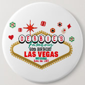 Las Vegas Birthday Party  Matching Ronde Button 6,0 Cm (Voorkant)