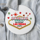 Las Vegas Birthday Party  Matching Ronde Button 6,0 Cm (In situ)