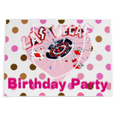 Las Vegas Birthday Party Pink Brown Casino Stippen Groot Cadeauzakje (Voorkant)