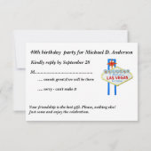 Las Vegas Birthday Party RSVP (Achterkant)