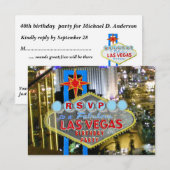 Las Vegas Birthday Party RSVP (Voorkant / Achterkant)