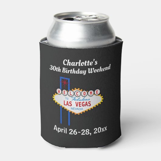 Las Vegas Birthday Party Trip Favor Blikjeskoeler (Blikje Voorkant)