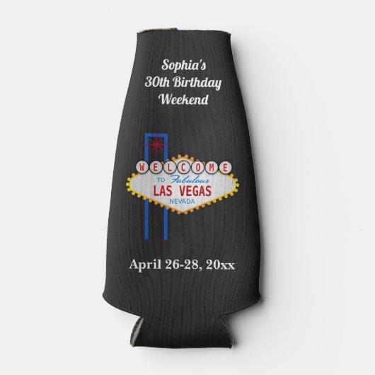 Las Vegas Birthday Party Trip Favor Flesjeskoeler (Voorkant)