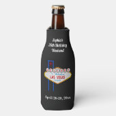 Las Vegas Birthday Party Trip Favor Flesjeskoeler (Fles Voorkant)