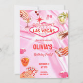 Las Vegas Birthday Party Vrouwen Poker Uitnodiging (Voorkant)