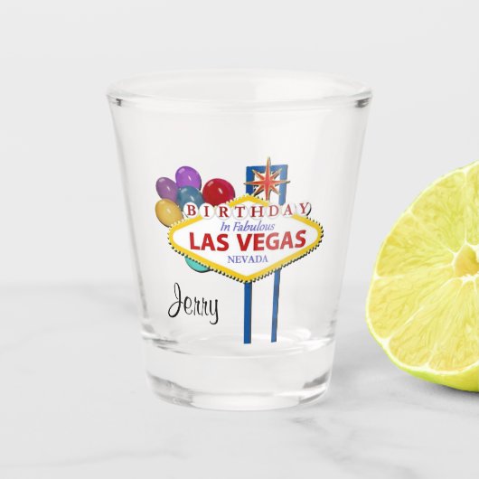 Las Vegas Birthday Shot glass Glas (Voorkant)