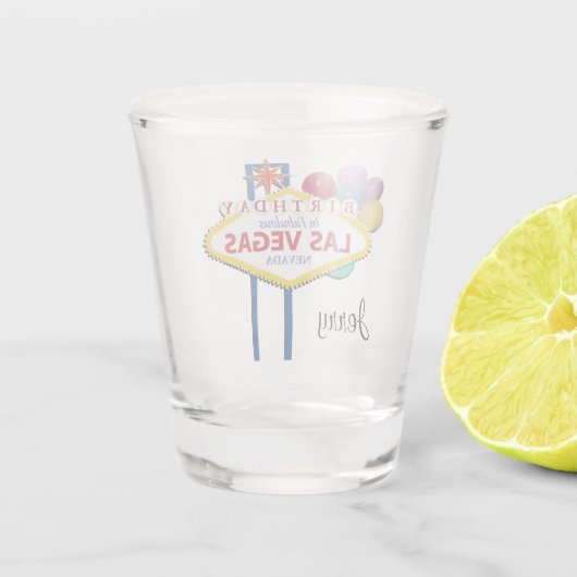 Las Vegas Birthday Shot glass Shot Glas (Achterkant)