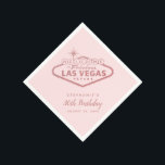Las Vegas Birthday Sign Roos Gold Pink Party Servet<br><div class="desc">Welkom bij Fabulous Las Vegas Sign on roos gold blush roze inapkins with custom text for a Vegas destination verjaart of Vegas themafparty,  receptie,  vrijgezellenfeest of bachelorette party of repetitief diner! Om tekst en achtergrondkleur,  doopvonten,  en ontwerp uit te geven,  klik "verder aanpassen".</div>