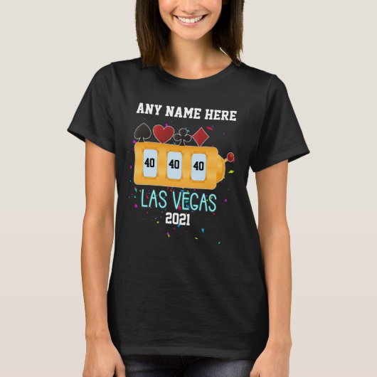 Las Vegas Birthday Slot Machine Custom T-Shirt (Voorkant)