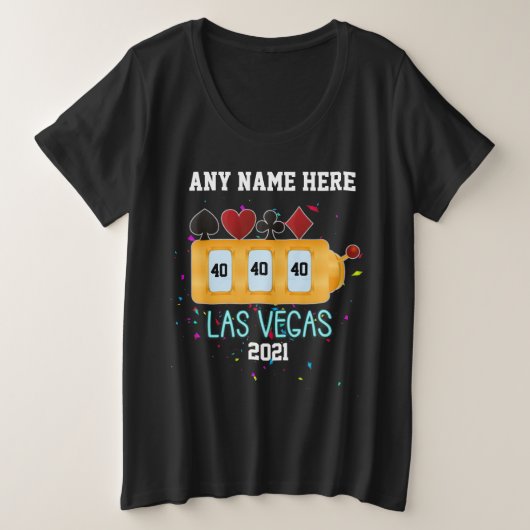 Las Vegas Birthday Slot Machine Custom T-Shirt (Design voorkant)