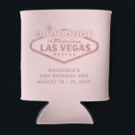 Las Vegas Birthday Trip Pink Personalized Favor Blikjeskoeler<br><div class="desc">Gepersonaliseerde Blush Pink Can Holder Geïsoleerde Koeler Party Favor voor een Las Vegas Birthday Trip met een aangepaste "birthday in fabulous Las Vegas sign" in faux roos gold met naam en datum personalisatie. Ze zijn betaalbaar en leuk keepsakes ook!</div>