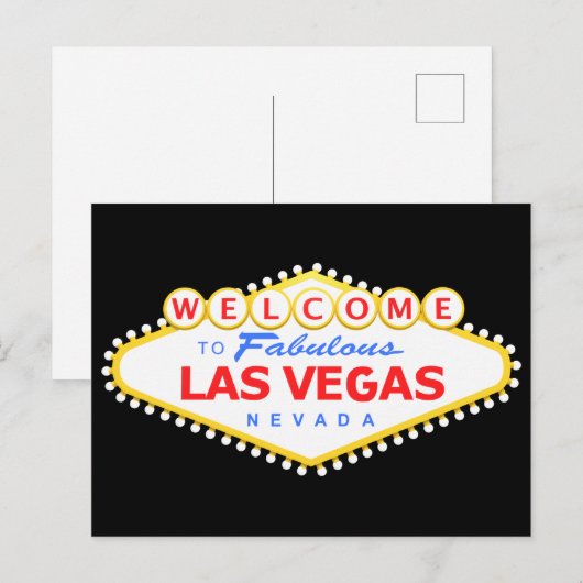 Las Vegas Black Briefkaart (Voorkant / Achterkant)