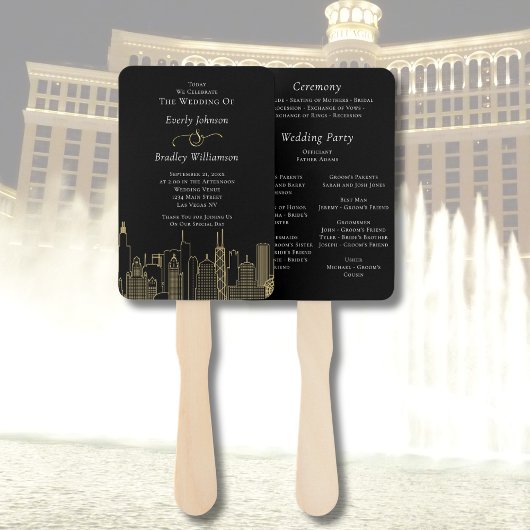Las Vegas Black White Gold Sophisticated Programma Handwaaier