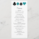 Las Vegas Blauwgroen Glitter Trouwprogramma Programmakaart (Voorkant)